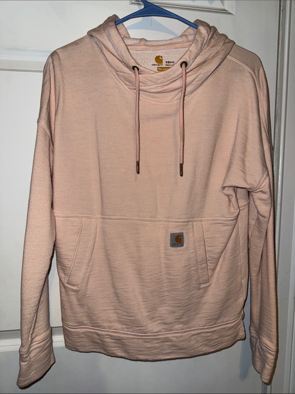 Carhartt Women's Light Pink Cowl Neck Pullover Sweater
